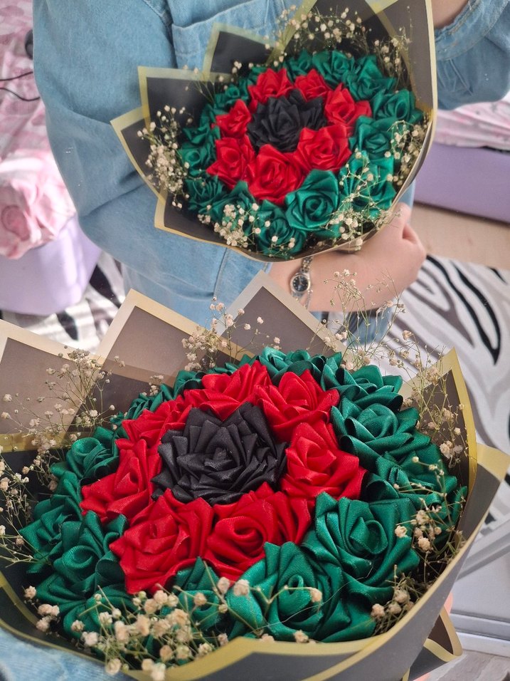 Renkli Yapay Gül Buketi (20 güllü) - Görsel 2