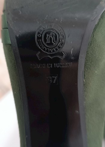 Koyu Yeşil Fiyonk Detaylı Platform Topuklu - Görsel 3