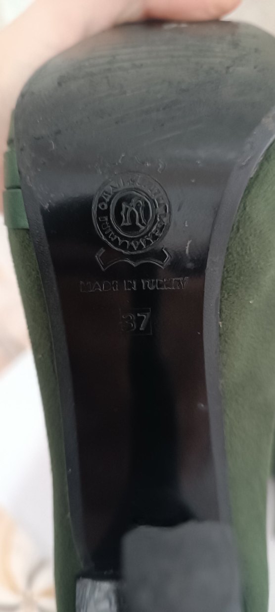 Koyu Yeşil Fiyonk Detaylı Platform Topuklu - Görsel 3