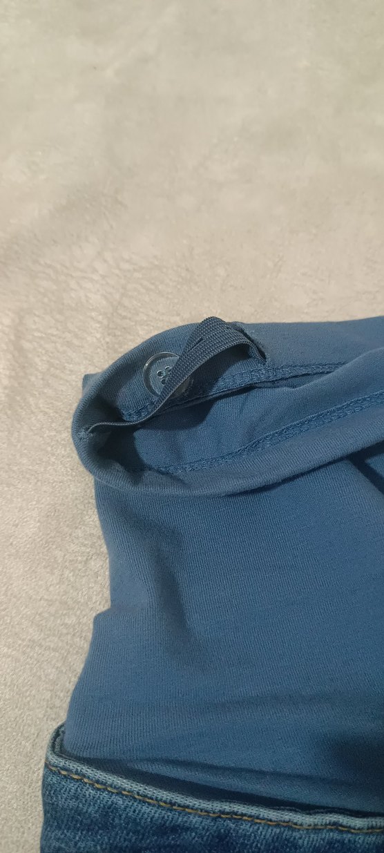 Düğmeli Koyu Mavi Hamile Kot Pantolon - Görsel 4