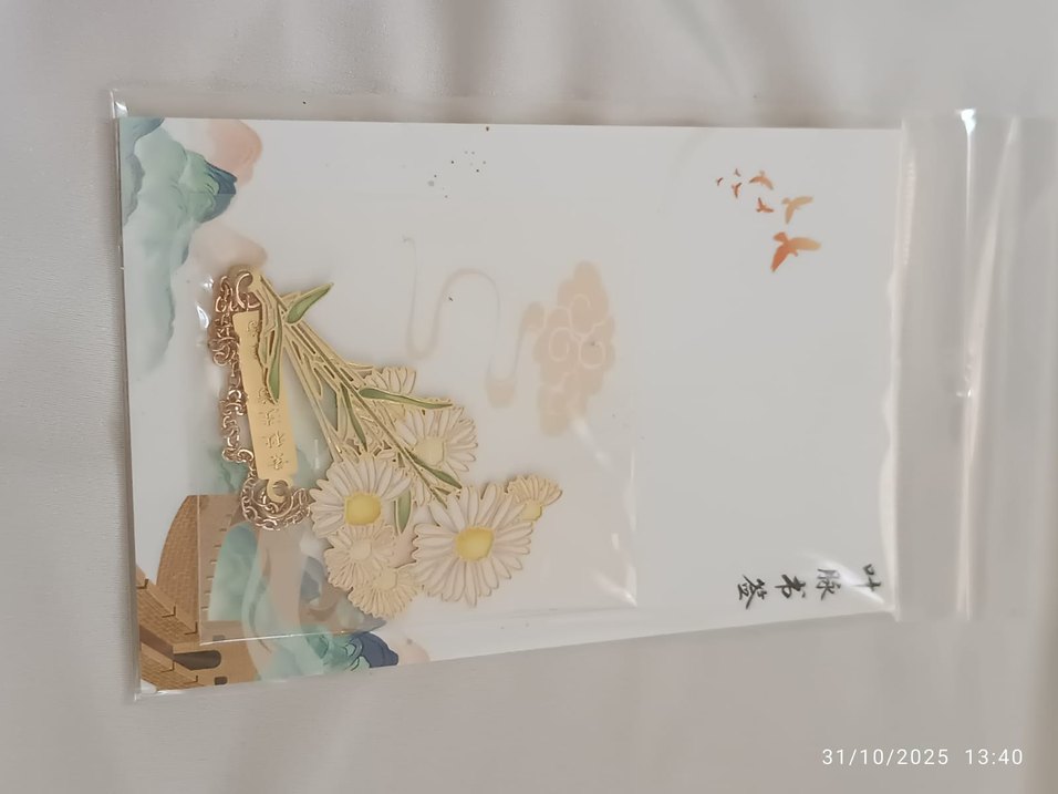 Çelik Vintage Beyaz Papatya Kitap Ayracı - Görsel 2