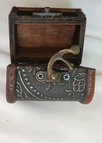 Vintage işlemeli Desenli Ahşap Kadın Müceher Sandığı - Görsel 4