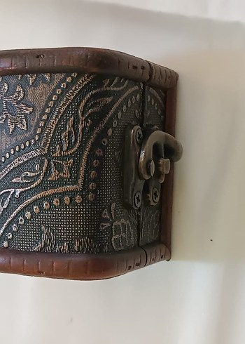 Vintage işlemeli Desenli Ahşap Kadın Müceher Sandığı - Görsel 2