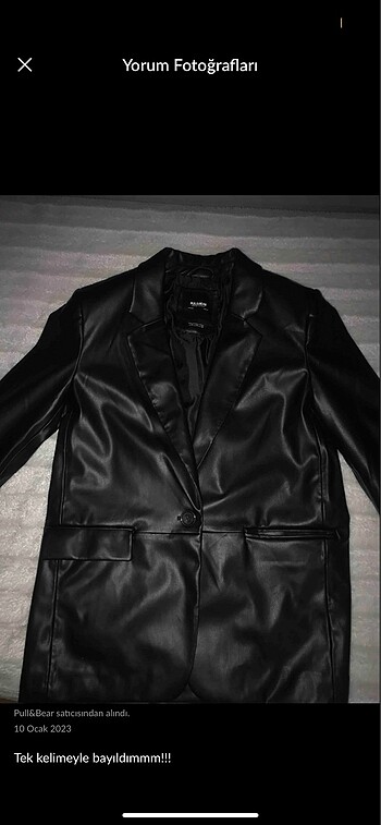 xs Beden siyah Renk Pull and bear deri blazer ceket