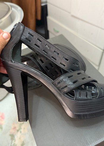 Siyah platform Topuklu  ayakkabı - Görsel 3