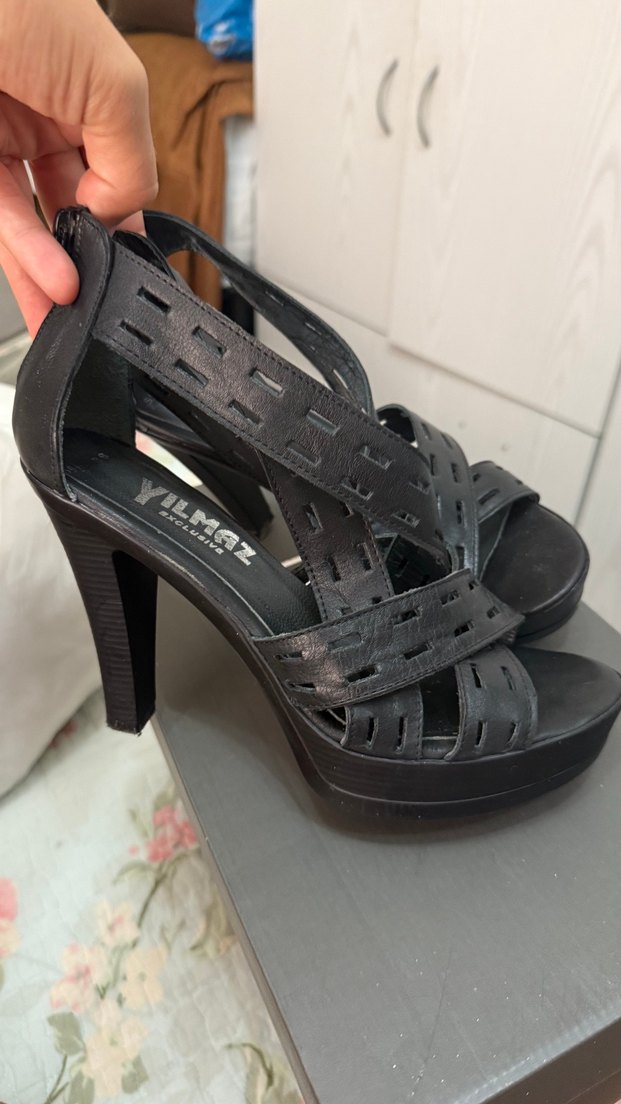 Siyah platform Topuklu  ayakkabı - Görsel 2