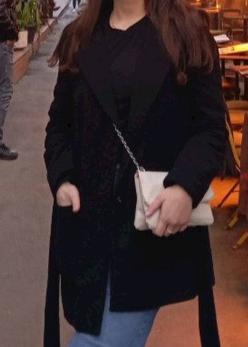 Siyah Klasik Kadın Kaban