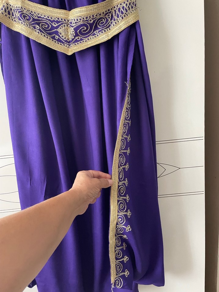 Mor İşlemeli Bohem Uzun Elbise FASTAN ALINDI. - Görsel 3