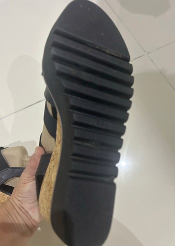 Kadın Siyah Dolgu Topuklu Sandalet - Görsel 6