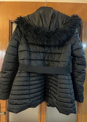 Tokalı Siyah Kadın Kışlık Mont göğüs 50 cm boy 75 cm - Görsel 2