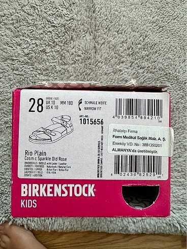 28 Beden pembe Renk Birkenstock kız çocuk sandalet