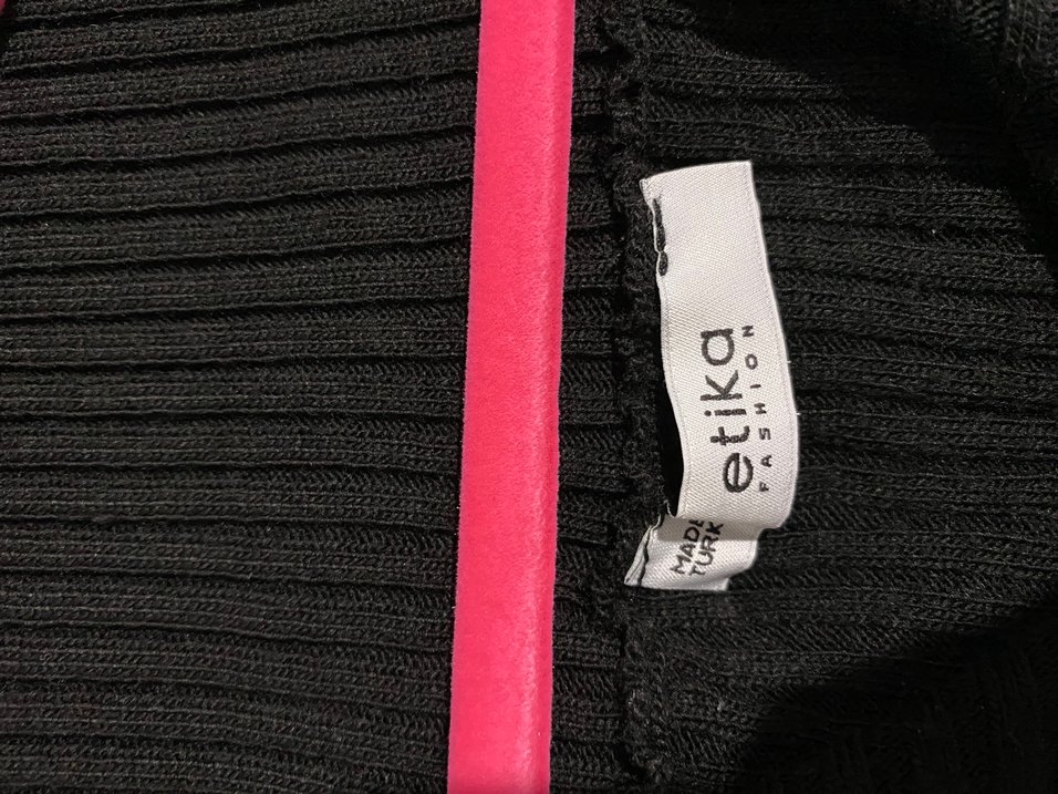 Siyah Omzu Açık Örgü Kadın Mini Elbise - Görsel 2