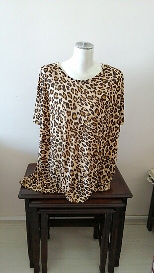 Leopar desen 4XLkısakol 