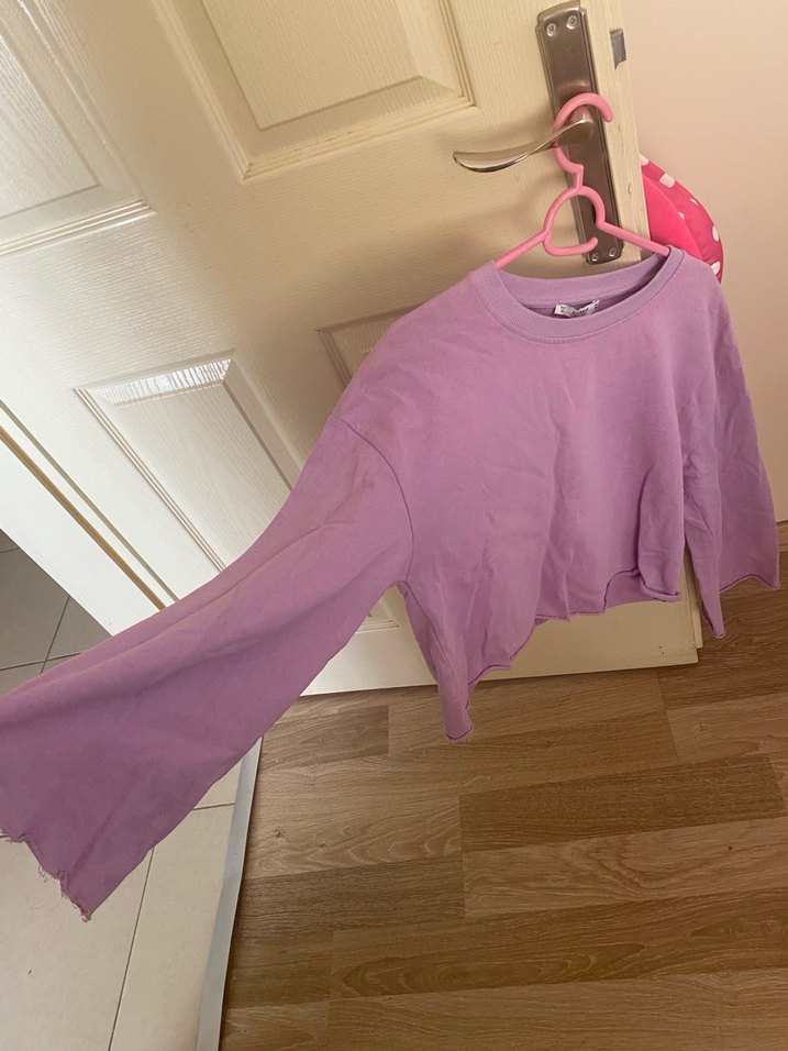 Mor Oversize Sweatshirt - Görsel 2