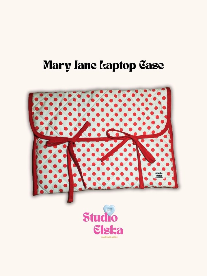 Kırmızı Puantiyeli Laptop - Tablet Çantası - Görsel 3