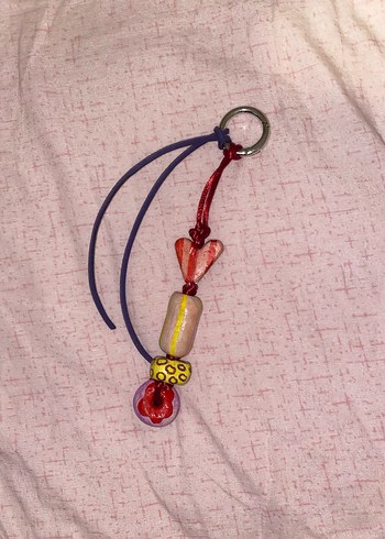 Renkli Boncuklu Bohem Kadın Anahtarlık Charm - Görsel 2