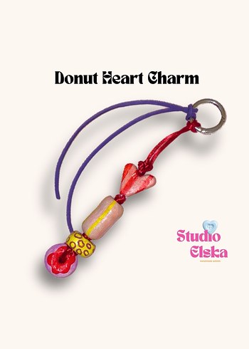 Renkli Boncuklu Bohem Kadın Anahtarlık Charm - Görsel 3