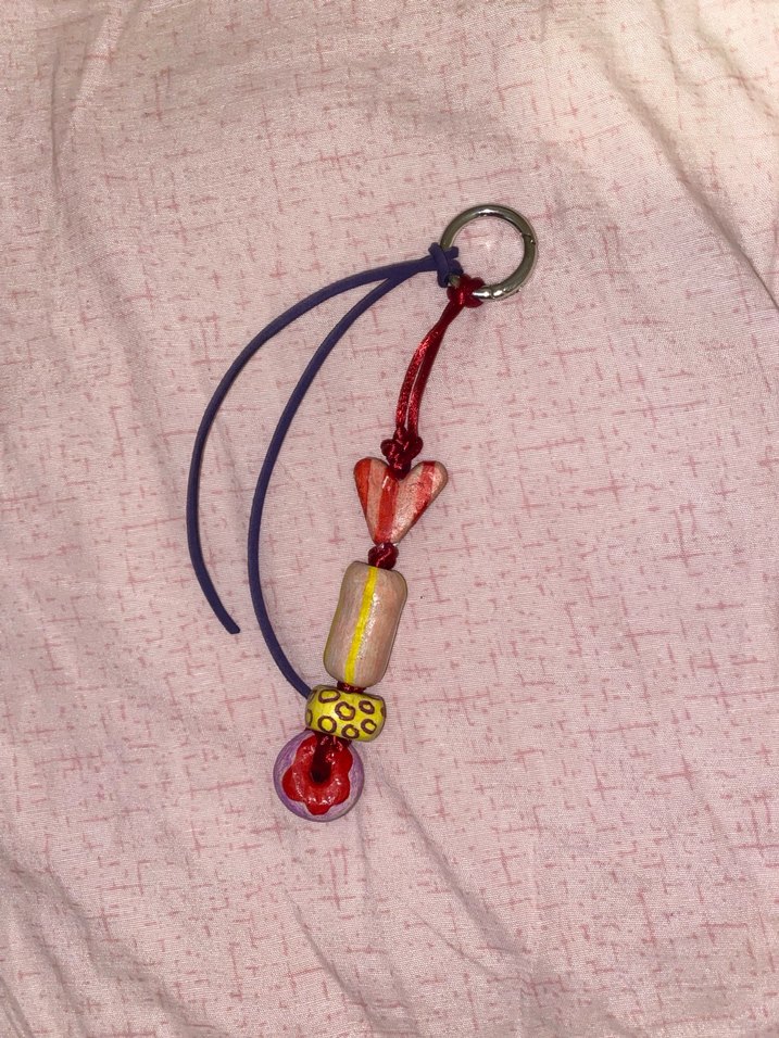 Renkli Boncuklu Bohem Kadın Anahtarlık Charm - Görsel 2