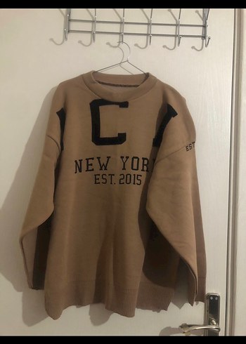Kadın Kahverengi Örgü Sweatshirt