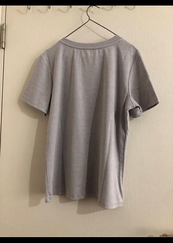 H&M İnci Detaylı Gri Kadın Tişört