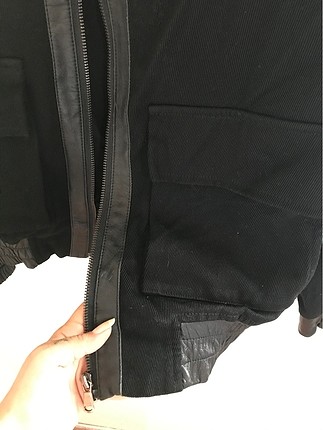 s Beden Tween Marka Siyah bomber mont