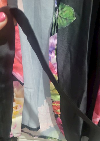 D3ESENLİ SATEN  KISA KİMONO - Görsel 6