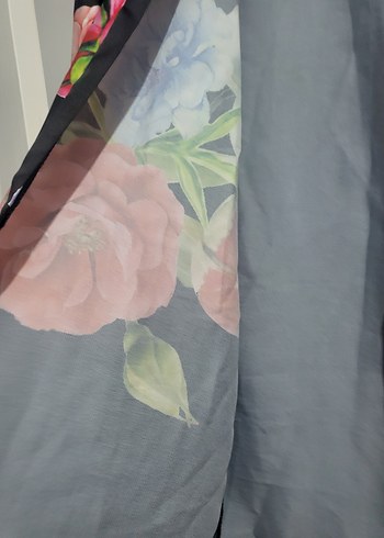 D3ESENLİ SATEN  KISA KİMONO - Görsel 7