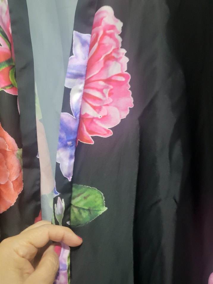 D3ESENLİ SATEN  KISA KİMONO - Görsel 5