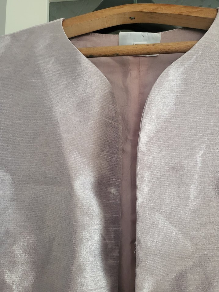 LİLA. RENGİ İTHAL İPEK ŞANTUG.  YELEK ABİYE - Görsel 3