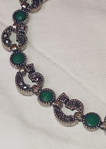 Pandora Yeşil ZÜMRÜT VE MARKAZİT Taşlı Detaylı Vintage Bileklik.