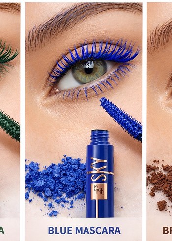 Renkli Maskara Seti - Mavi, Kahve, Yeşil - Görsel 2