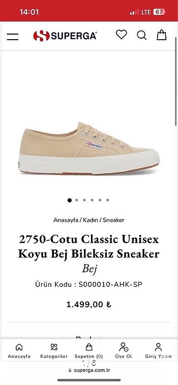 Classic unisex bileksiz superga
