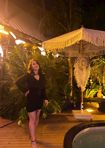 Uzun Kollu V Yaka Siyah Midi Elbise - Görsel 2