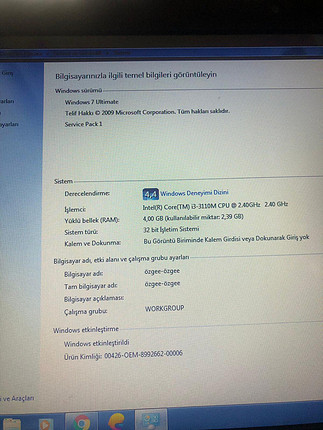 diğer Beden siyah Renk Toshiba laptop