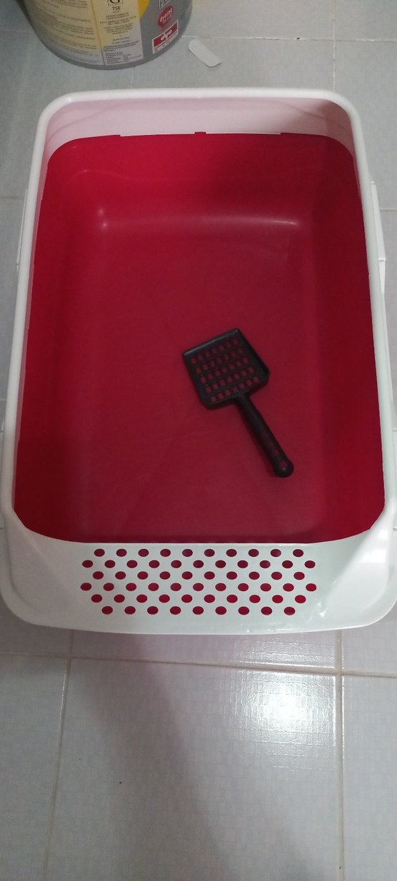 Kırmızı Renkli Kedi Tuvalet Kabı - Görsel 2