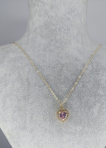 Altın Kaplama Swarovski Kalpli Kolye