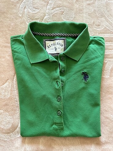 US Polo Polo Yaka Yesil Bluz