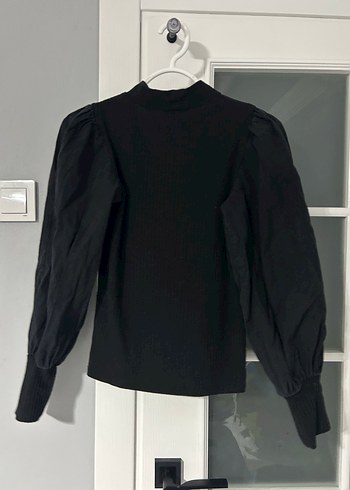 Siyah Yüksek Yakalı Kadın Bluz - Görsel 2