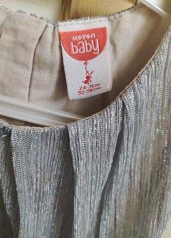 24-36 Ay Beden gri Renk Kız çocuk abiye elbise