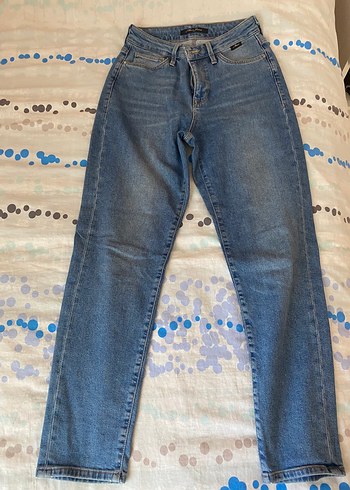 Kadın Mavi Denim Mom Jean