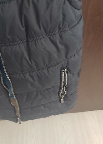 11-12 Yaş Beden gri Renk Erkek Çocuk Gri Kapüşonlu Fermuarlı Yelek