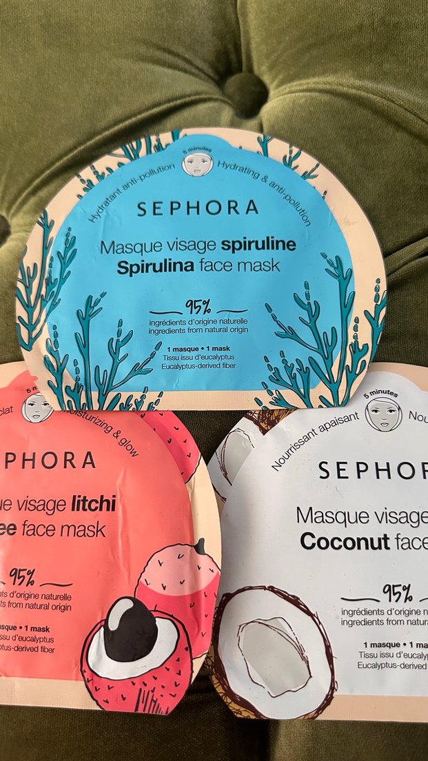 Sephora Yüz Maskeleri - Spirulina, Hindistan Cevizi, Lychee - Görsel 4