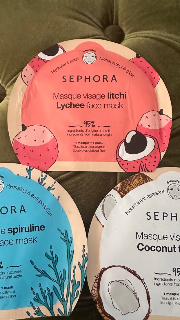 Sephora Yüz Maskeleri - Spirulina, Hindistan Cevizi, Lychee - Görsel 3