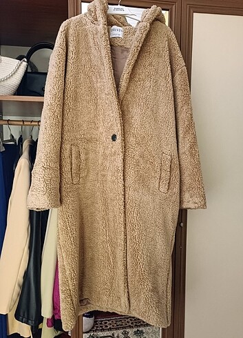 Kadın / Kahve Camel Peluşlu Mont (Kahve tonlarında renk ) 