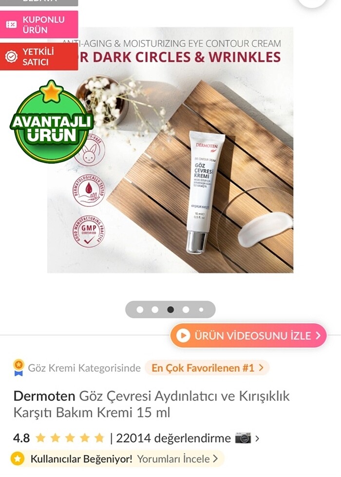 Dermoten Göz Kremi - Görsel 2