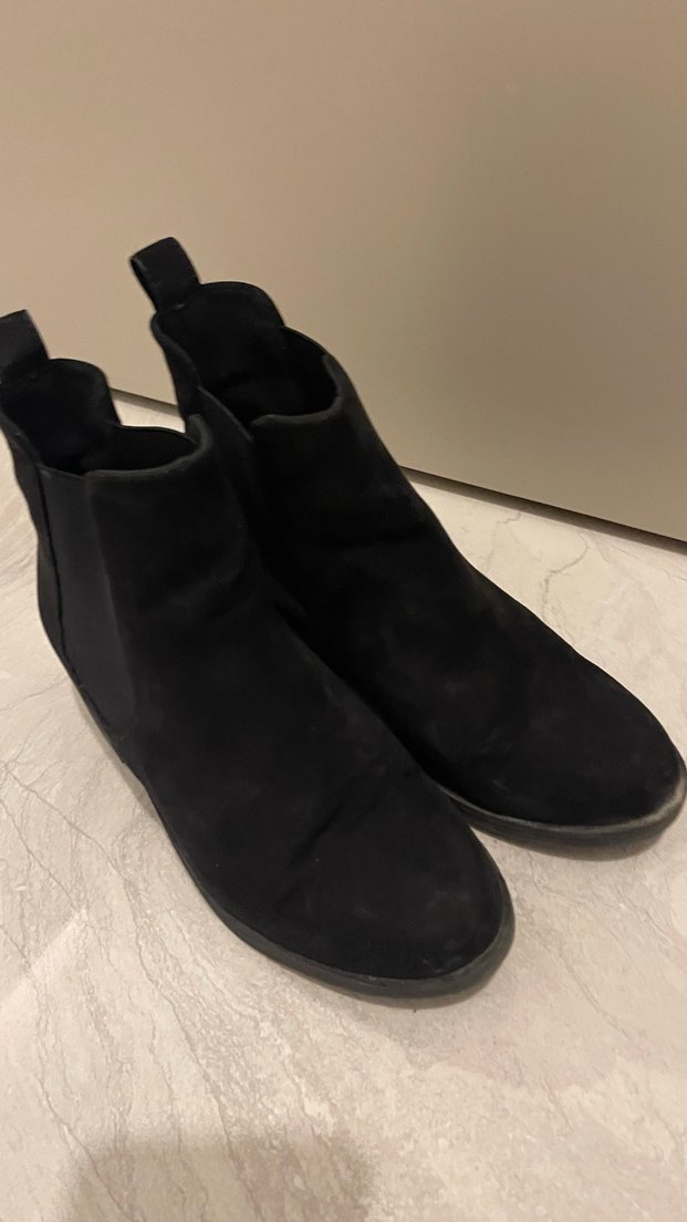Siyah Süet  Topuklu Bot - Görsel 2