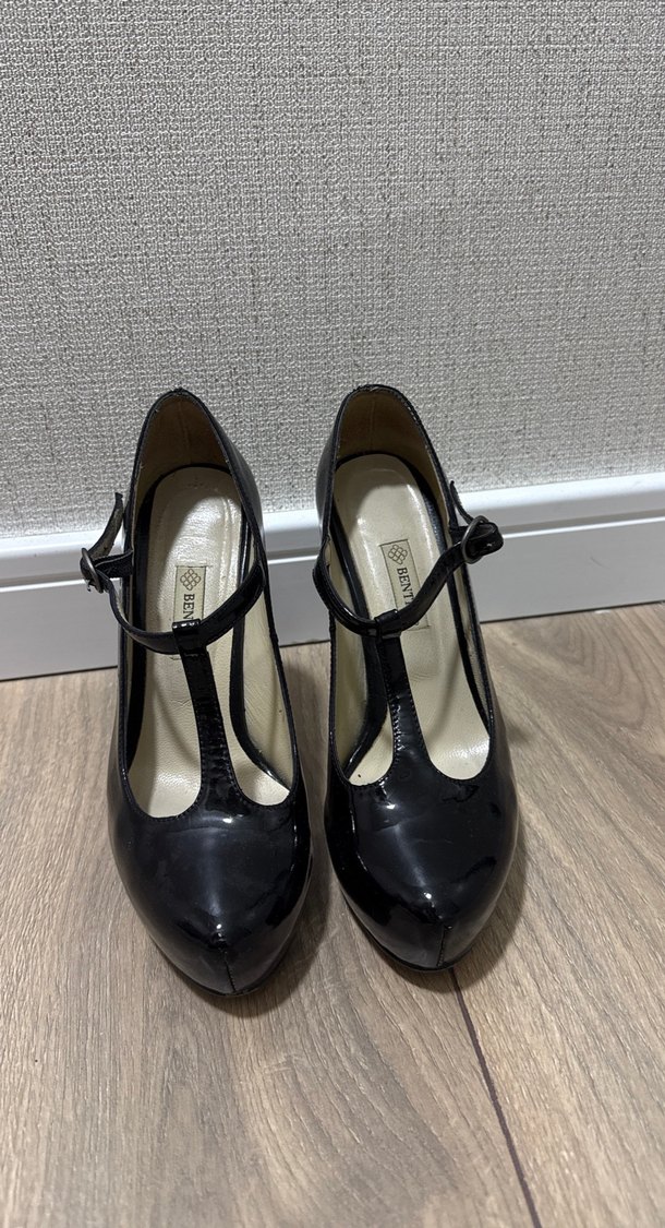 Siyah Deri Tokalı Stiletto - Görsel 2