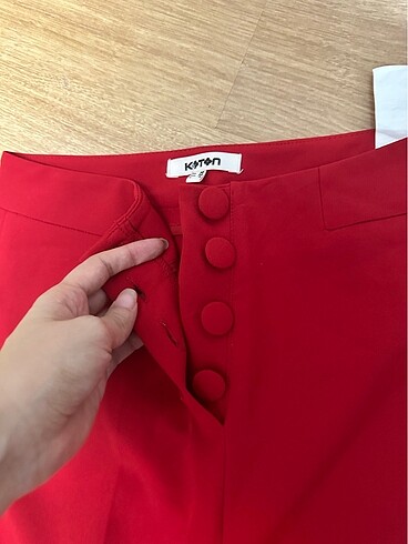 s Beden kırmızı Renk Kırmızı kumaş pantolon