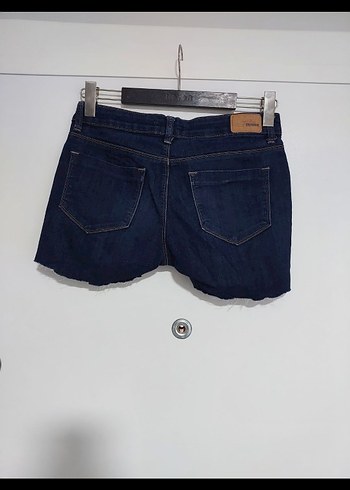 LC Waikiki Koyu Mavi Büzgülü Mini Denim Şort