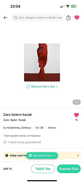 m Beden Triko kazak